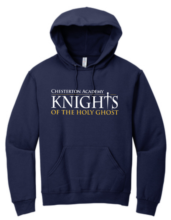 Chesterton Academy - KNIGHTS Navy Blue Hoodie Sweatshirt (Youth or Adult)