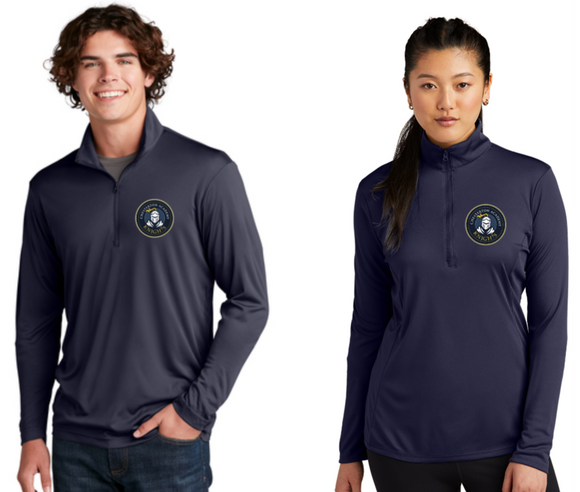 Chesterton Academy - KNIGHT SEAL - 1/4 Zip Pullover (Unisex, Youth or Lady Cut)