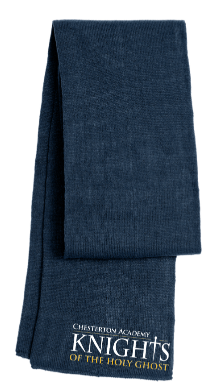 Chesterton Academy - KNIGHTS Navy Blue Knitted Scarf