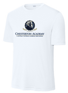 Chesterton Academy - SCHOOL White Performance Short Sleeve Shirt  (Youth or Adult)