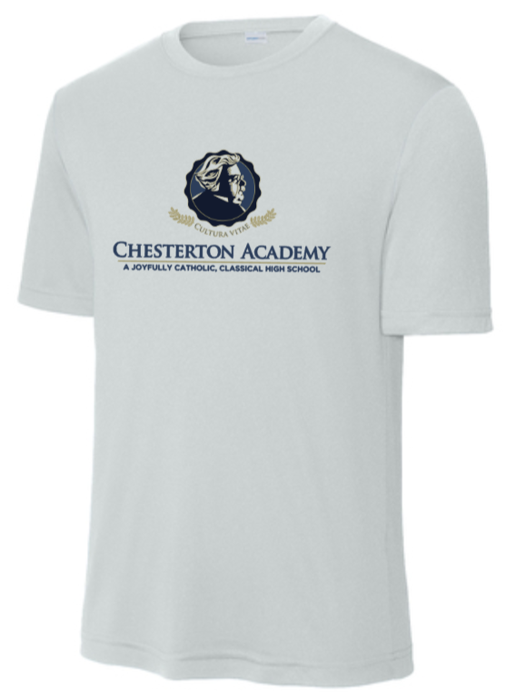 Chesterton Academy - SCHOOL Silver Performance Short Sleeve Shirt (Youth or Adult)