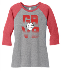 GB Volleyball  - Letters Ladies Raglan Shirt