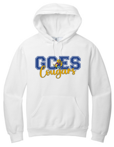 GCES - Cougar White Hoodie Sweatshirt (Youth and Adult)