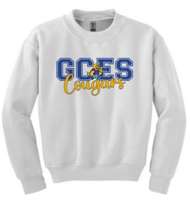 GCES - Cougars White Crew Neck Sweatshirt