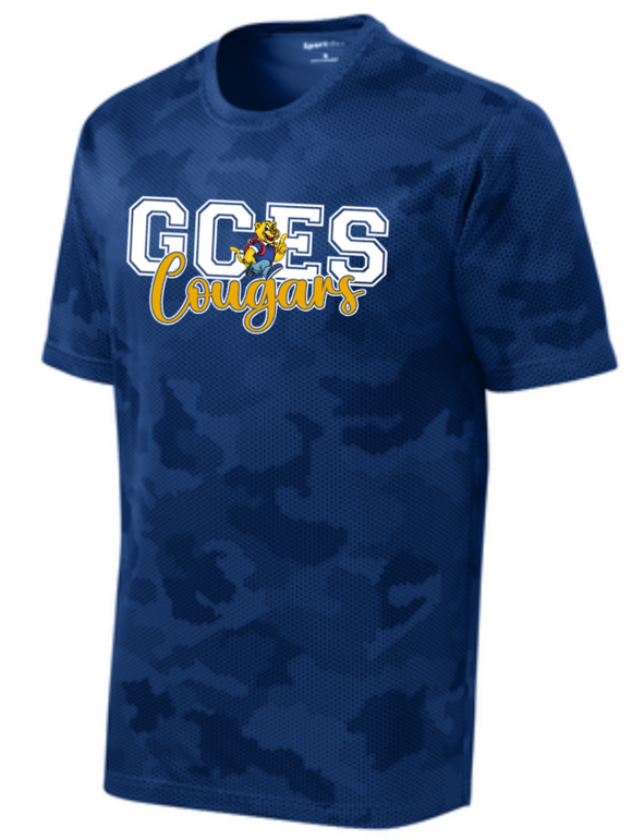 GCES - Cougars Blue Camo Hex Performance SS T-shirt (Youth and Adult)