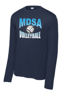 MDSA VBALL - Gradient Navy Blue Performance Long Sleeve T Shirt (Youth or Adult)