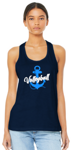 MDSA VBALL - Anchor Navy Blue Ladies Racer Back Tank Top