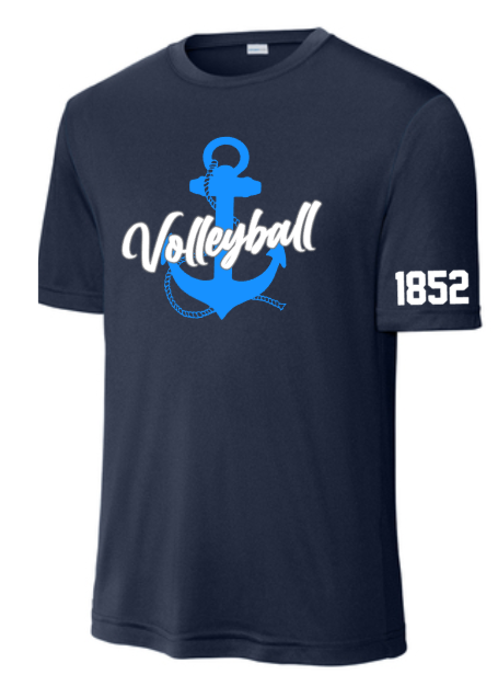 MDSA VBALL - Anchor Navy Blue Performance Short Sleeve Shirt (Youth and Adult)