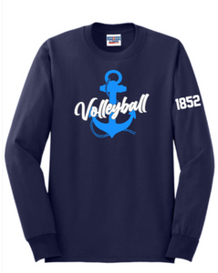 MDSA VBALL - Anchor Navy Blue Long Sleeve Shirt