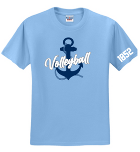 MDSA VBALL - Anchor Carolina Blue Short Sleeve Shirt (Youth or Adult)