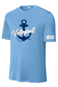 MDSA VBALL - Anchor Carolina Blue Performance Short Sleeve Shirt (Youth and Adult)