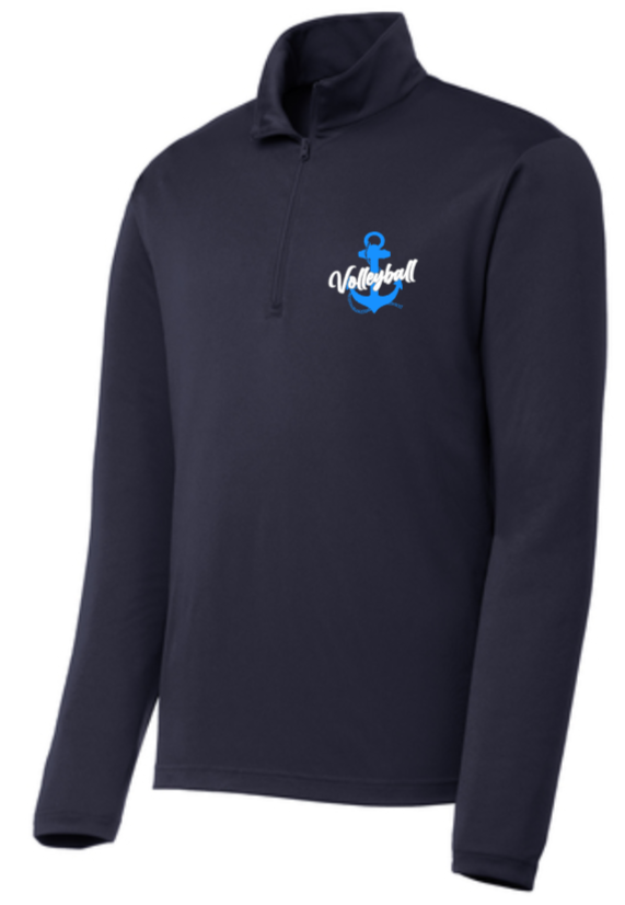 MDSA Volleyball - Anchor Navy Blue 1/4 Zip Pullover (Unisex, Youth or Lady Cut)