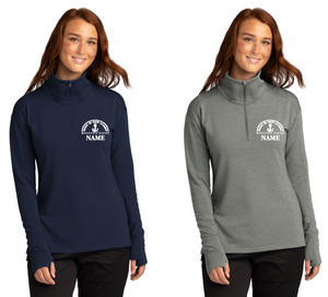 MDSA MTN Biking Team - Ladies Sport Wick Flex Fleece 1/4 zip (Light Grey / Navy Blue)