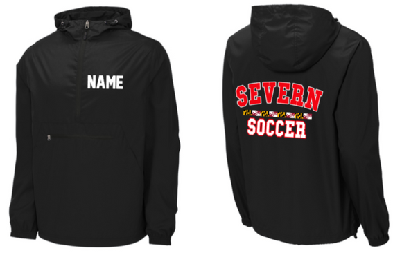 Severn Soccer - Packable Windbreaker (Black)