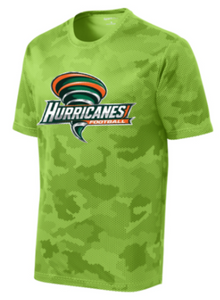 Hurricanes Football -Lime Green Camo Hex Short Sleeve Shirt