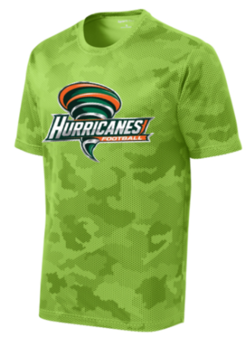 Hurricanes Football -Lime Green Camo Hex Short Sleeve Shirt