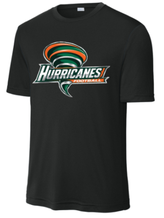 Hurricanes Football - Black Performance Short Sleeve Shirt