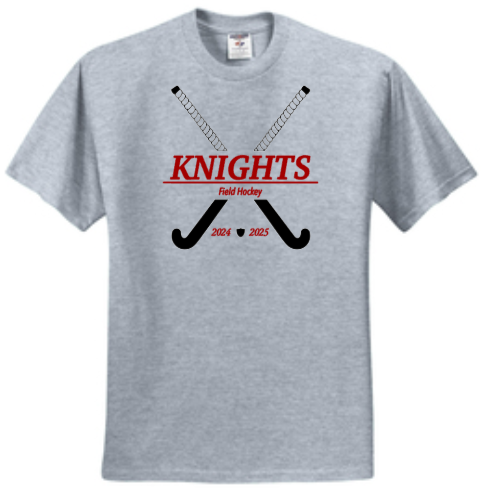 NCHS Field Hockey - Official Short Sleeve T Shirt (Black, White, Grey, Pink or Red) - ALL SIZES