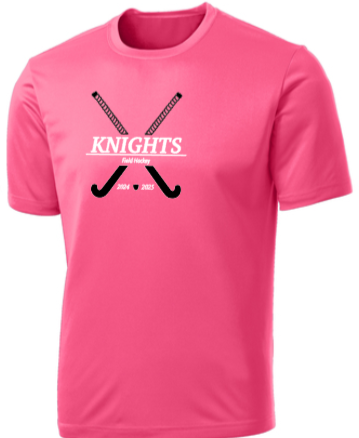 NCHS Field Hockey - Official Performance Short Sleeve (White, Black, Silver, Pink or Red)