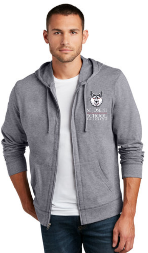 St. Joseph School - Stacked Wolfie Men's Full Zip Lightwieght Hoodie