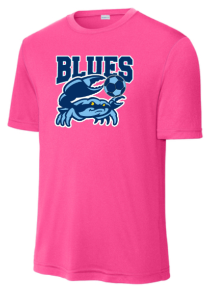 Blues Soccer - Pink Performance Short Sleeve Shirt