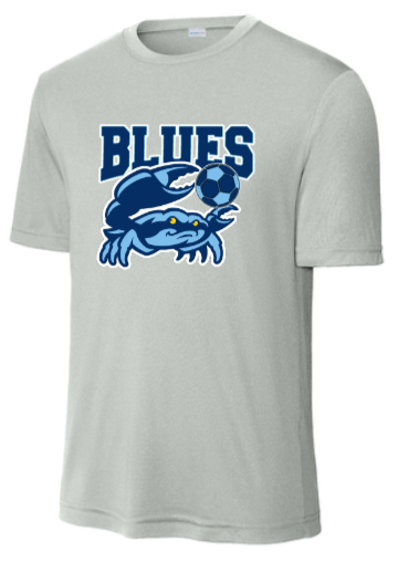 Blues Soccer - Silver Performance Short Sleeve Shirt