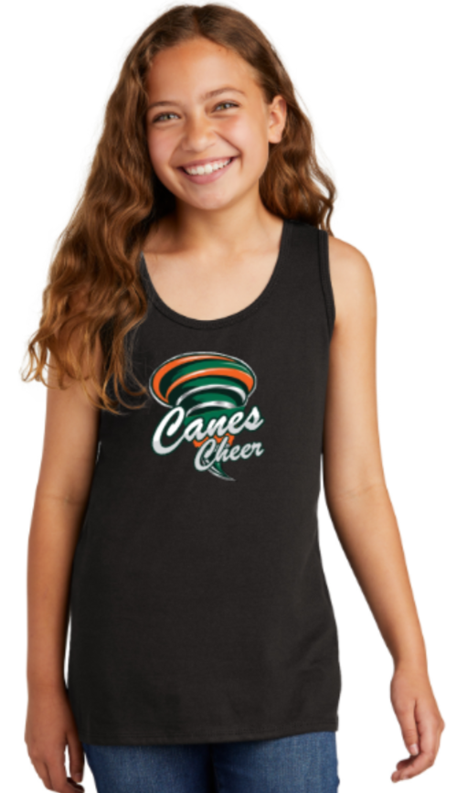 Canes Cheer - Black Girls District Tank Top
