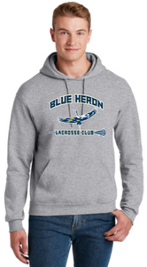 Blue Heron Lacrosse - Hoodie Sweatshirt (Navy Blue, White or Grey)
