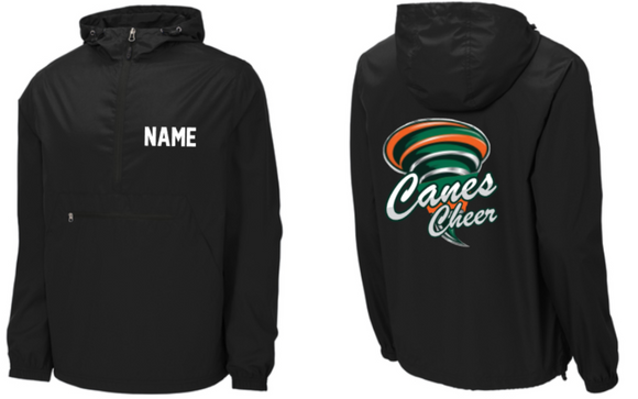 Canes Cheer - Packable Windbreaker (Black)