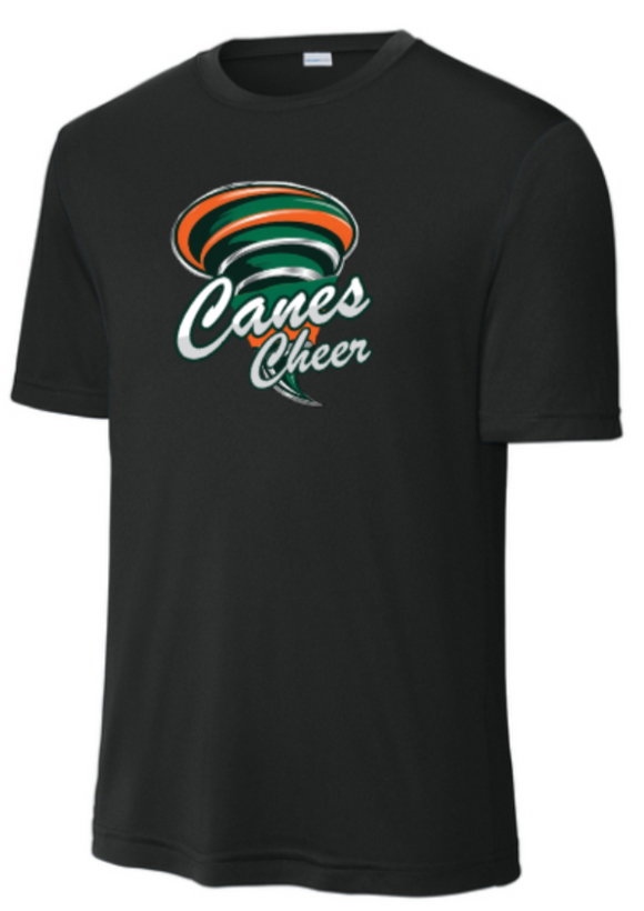 Canes Cheer - Black Performance Short Sleeve Shirt