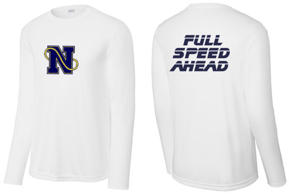 NAAC - Full Speed White Performance Long Sleeve T Shirt (Youth or Adult)