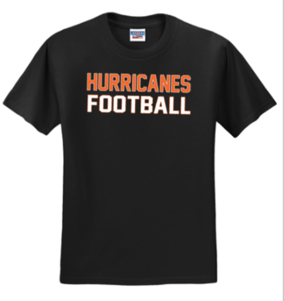 Hurricanes Football - Letters Black Short Sleeve Shirt