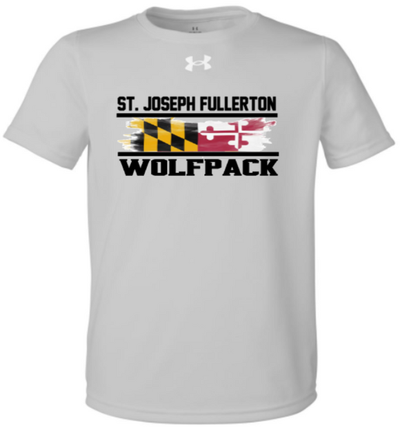 St. Joseph - MD FLAG Silver Under Armour Short Sleeve T Shirt