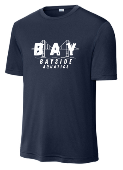 Bayside - Bay - Navy Blue Performance Short Sleeve Shirt (Youth and Adult)