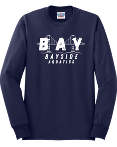 Bayside - Bay Navy Blue Long Sleeve Shirt (Youth and Adult)