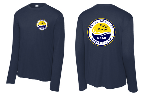 NAAC - Jets - Navy Blue Performance Long Sleeve T Shirt (Youth or Adult)