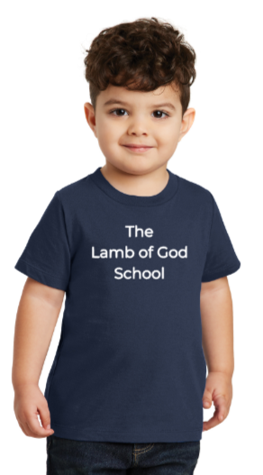 Lamb of God School - Front - Toddler Navy Blue Shirt