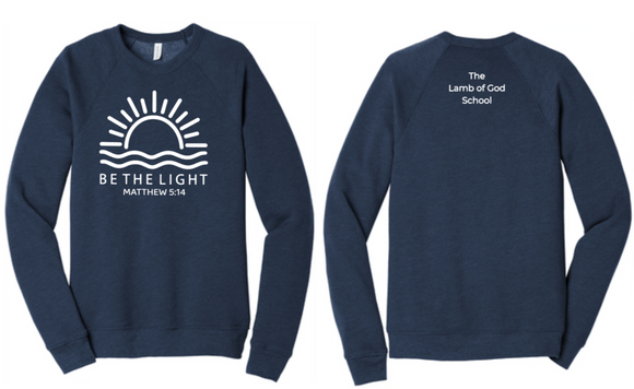 Lamb of God School - Bella Canvas Unisex Sponge Fleece Raglan Sweatshirt (Adult) (Heather Navy or Dark Grey Heather)