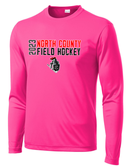 NCHS Field Hockey - Official Long Sleeve Performance Shirt (Black, White, Grey, Pink or Red)