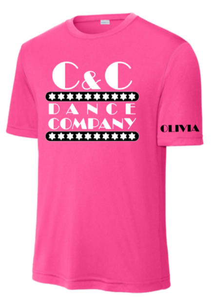 C & C Dance - Pink Performance Short Sleeve Shirt