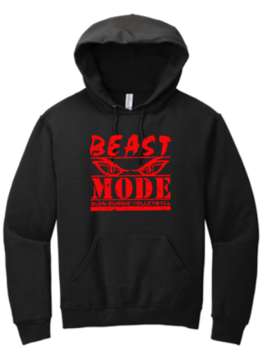 GB Volleyball - Beast Mode Black Hoodie Sweatshirt – Crab & Anchor Apparel