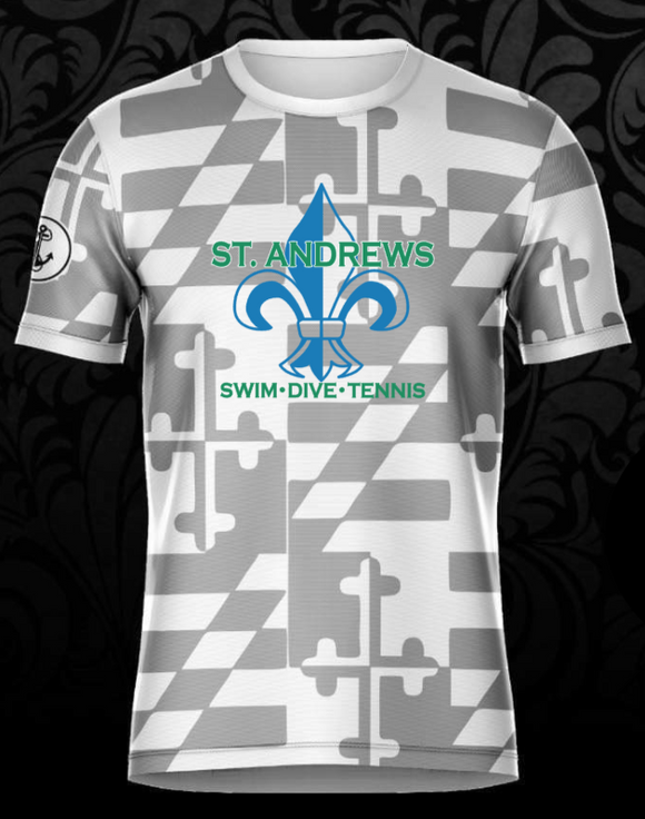 St. Andrews - Classic White MD Ghost Short Sleeve Shirt