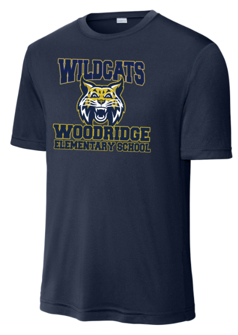 Woodridge Elementary - Leopard White Performance Short Sleeve Shirt (Youth and Adult) (Copy)