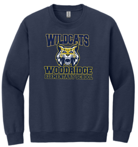 Woodridge Elementary  - Navy Blue Crew Neck Sweatshirt (Youth and Adult)