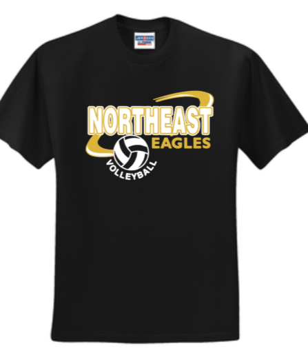 NHS Volleyball - Northeast Short Sleeve T Shirt (Black, White, or Grey)