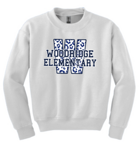 Woodridge Elementary  - Leopard Crew Neck Sweatshirt (Youth and Adult)