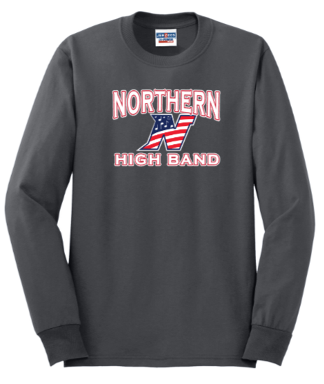 Nothern Band - Letters - Charcoal Long Sleeve Shirt (Youth and Adult)