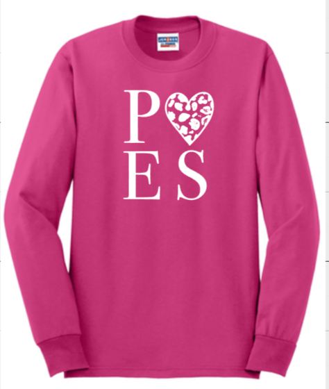 POES - HEART - PINK Long Sleeve Shirt (Youth and Adult) (Copy)