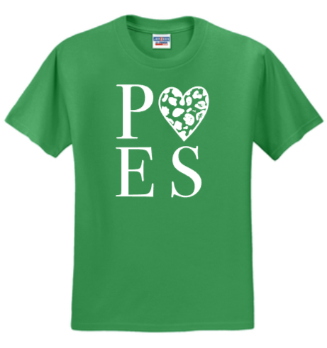 POES - HEART - Green Short Sleeve Shirt (Youth or Adult)