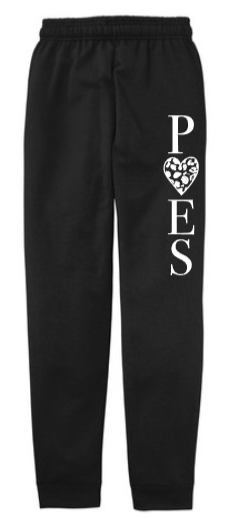 POES - Heart - Black Jogger Sweatpants (Youth or Adult)